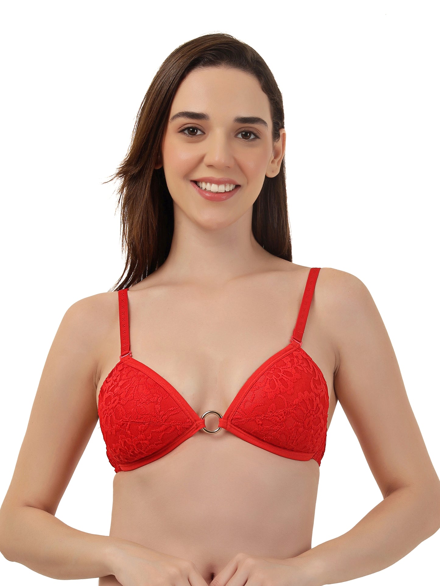 Luxury Lace Support Bra with Metallic Touch