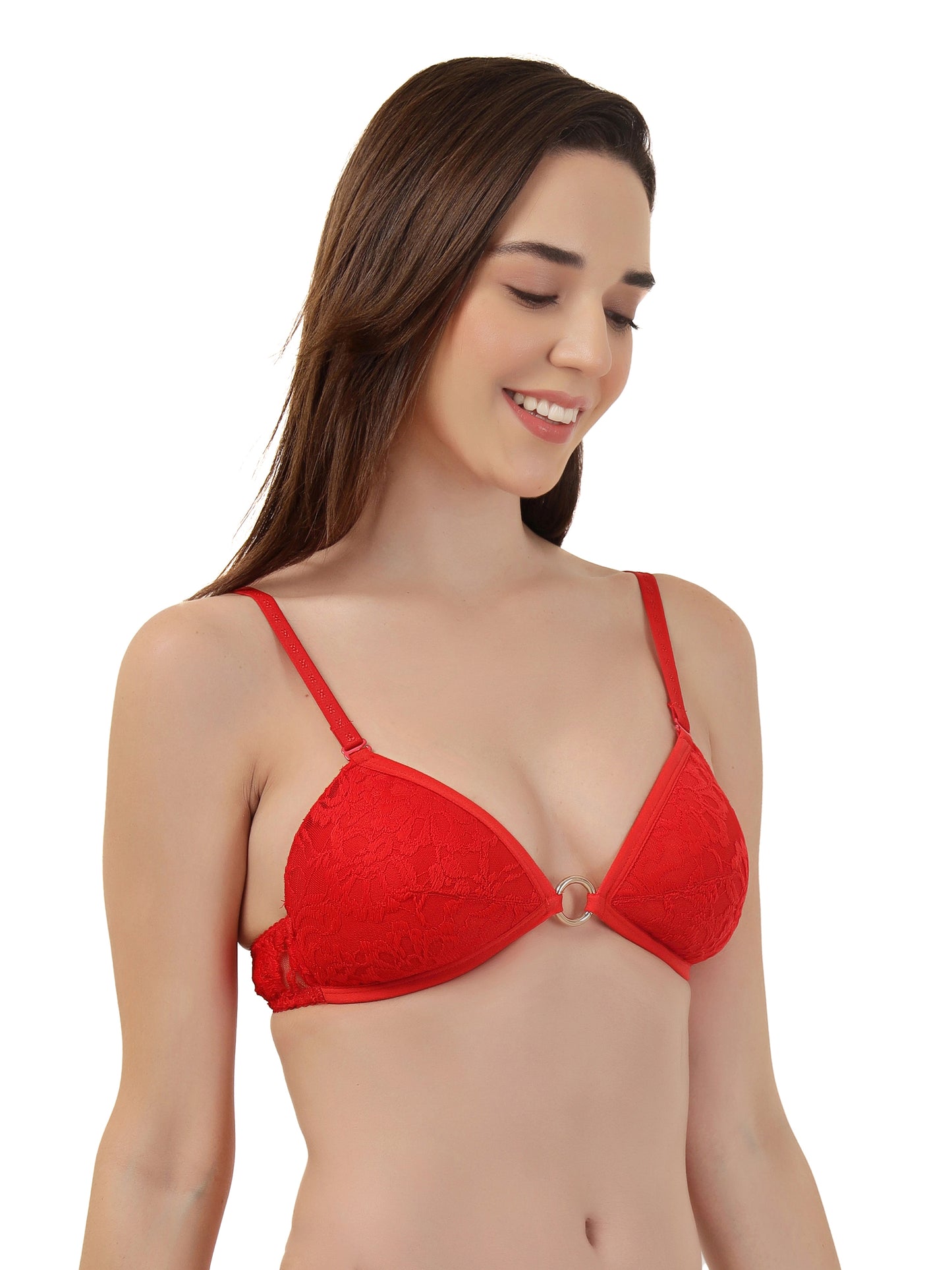 Luxury Lace Support Bra with Metallic Touch