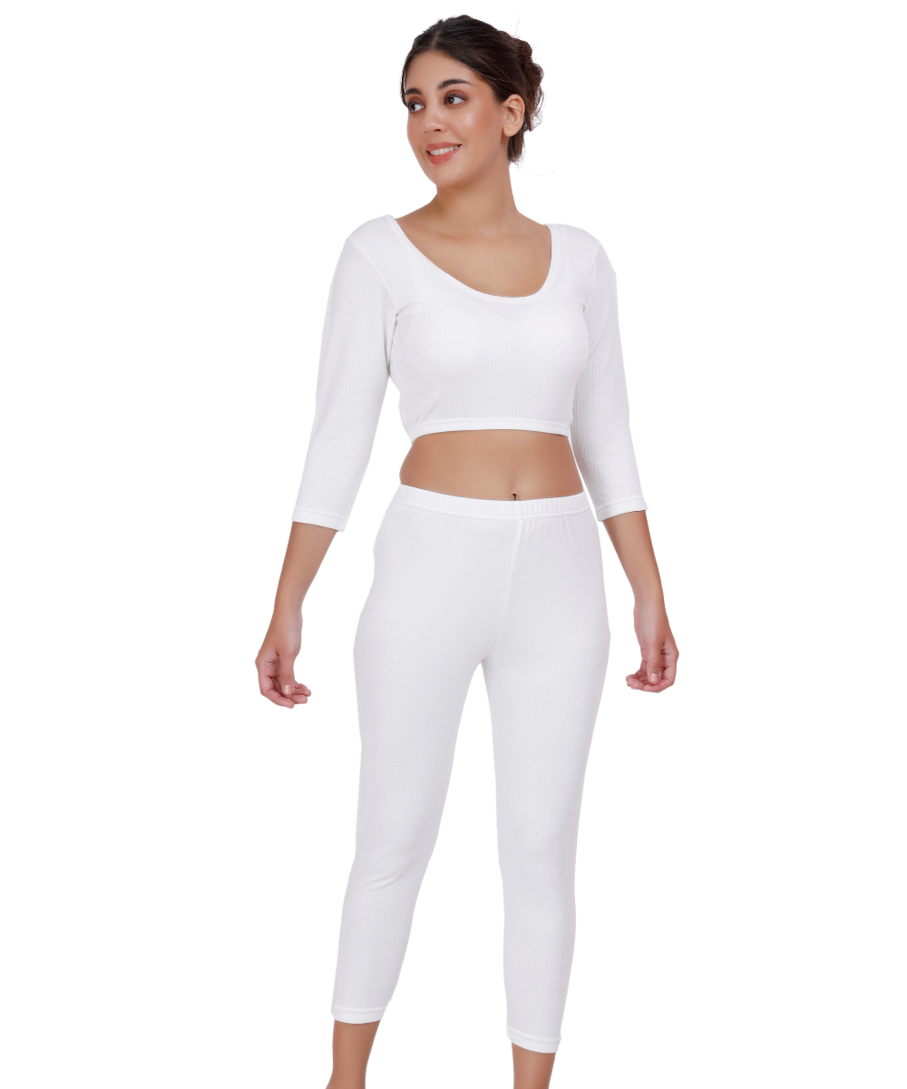 Rib Thermal Crop Top & Legging Set