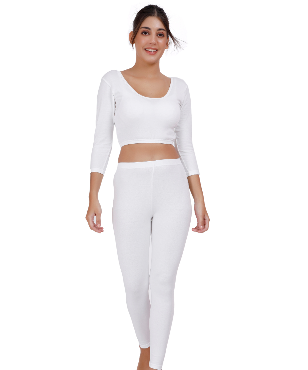 Rib Thermal Crop Top & Legging Set