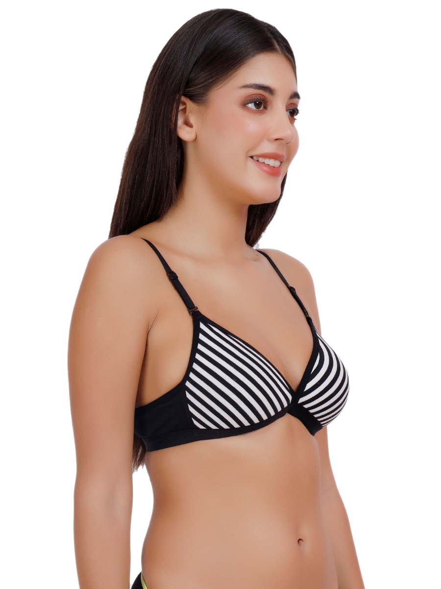 Patterned Medium Coverage Padded Bra
