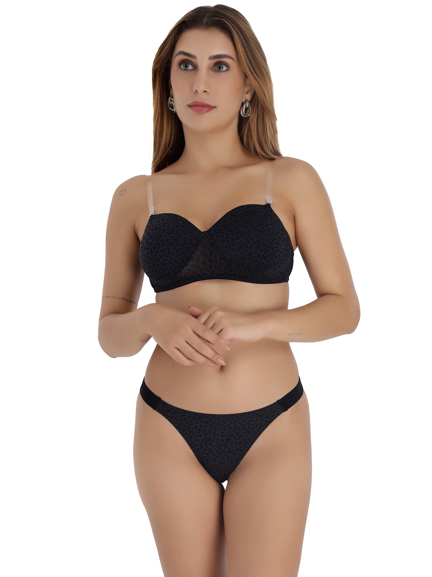 Padded Strapless Full Coverage Fancy Bra