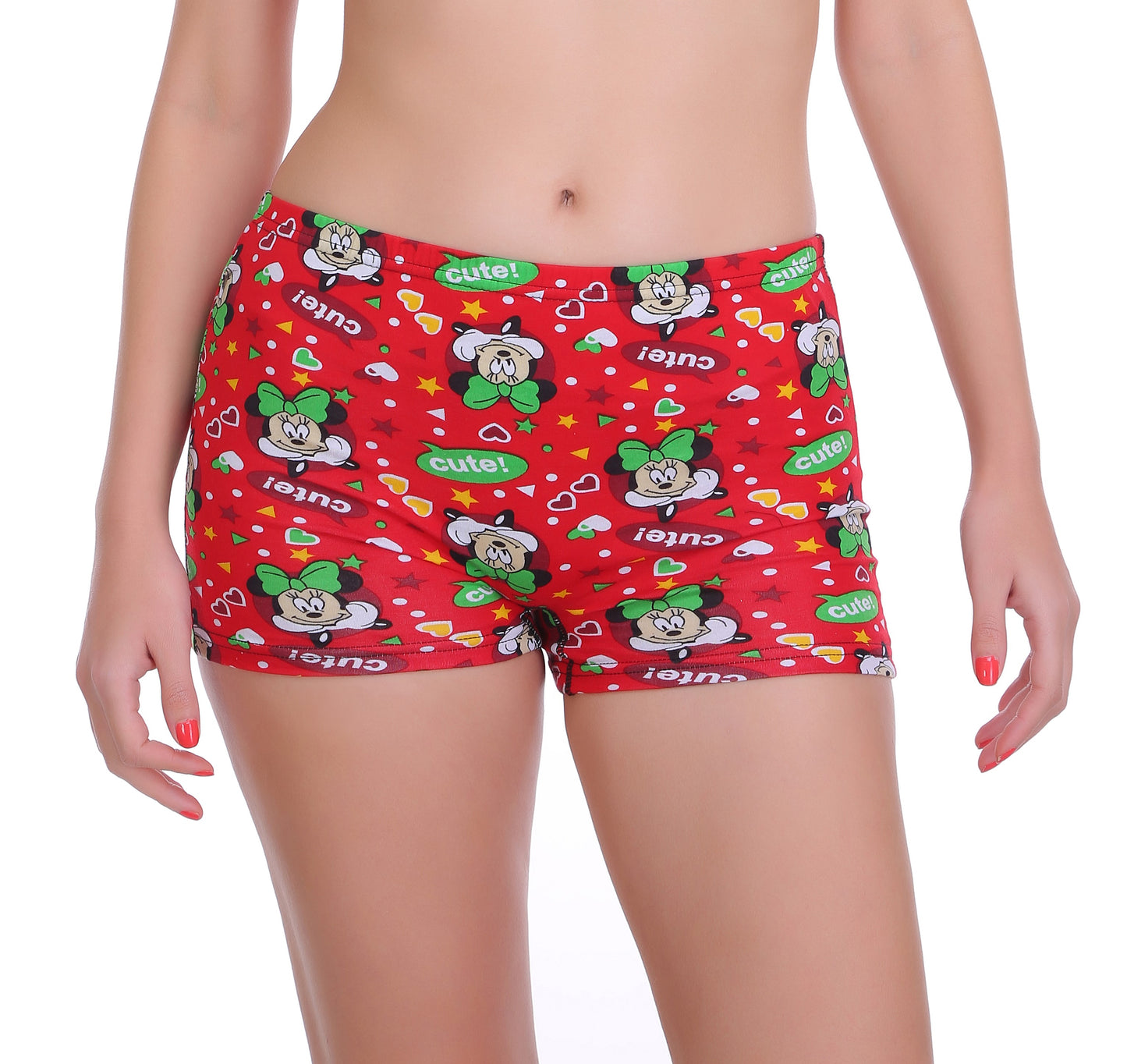 Mid Waist Printed Boy Short Panty