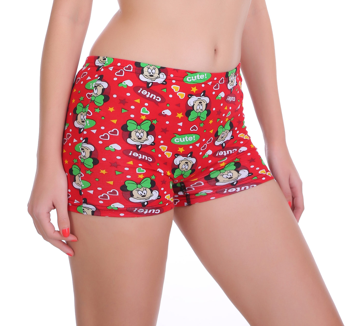 Mid Waist Printed Boy Short Panty