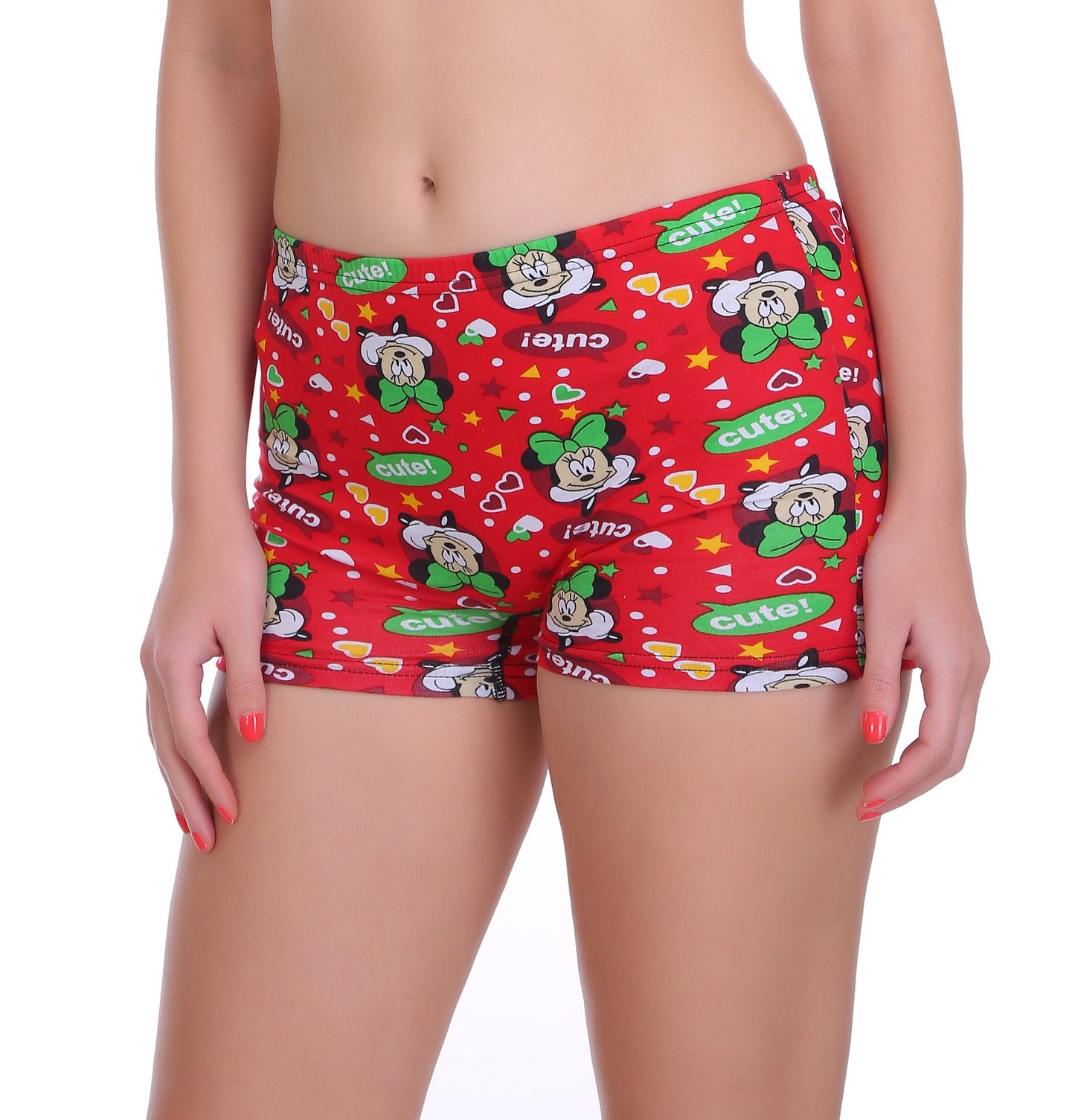 Mid Waist Printed Boy Short Panty
