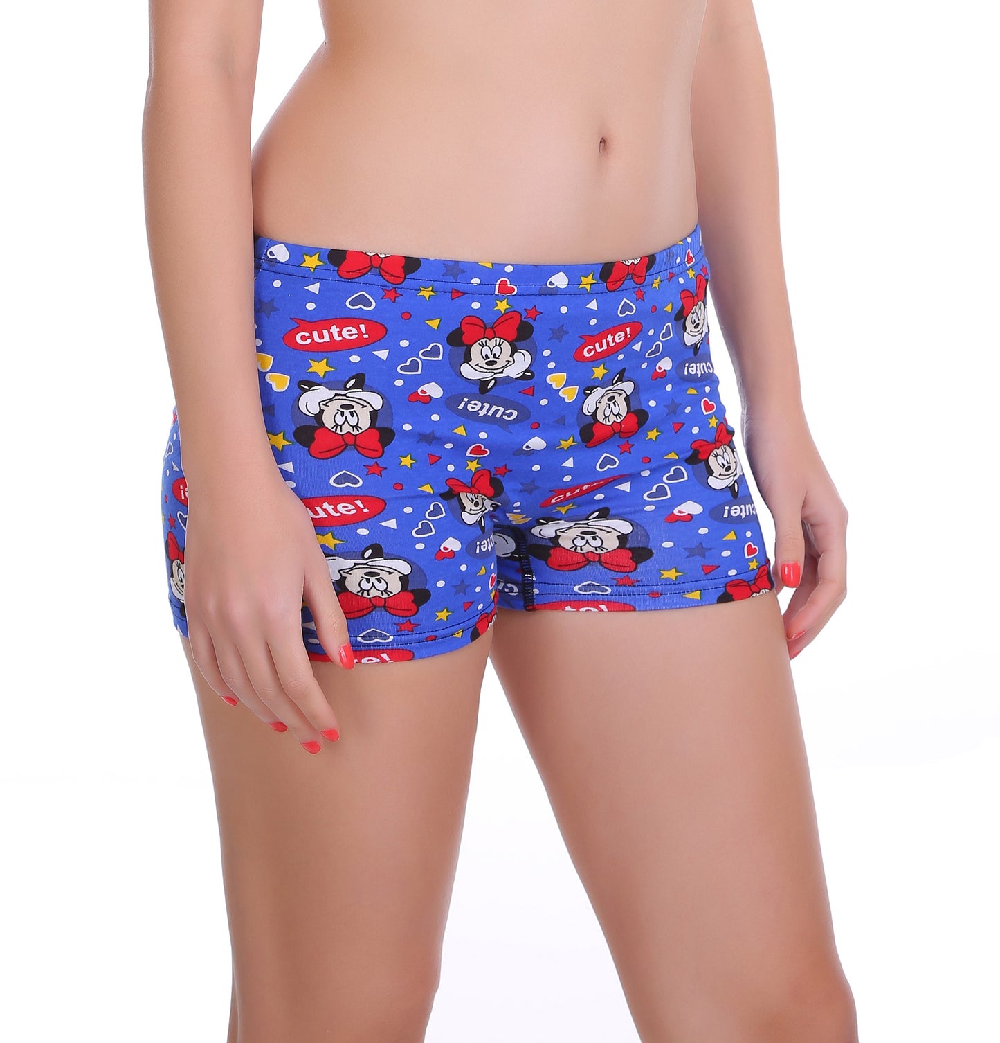 Mid Waist Printed Boy Short Panty