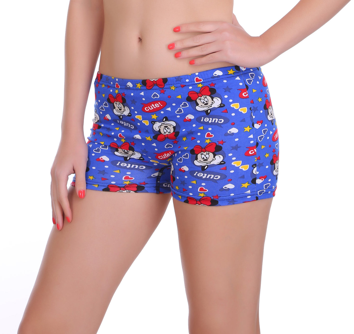 Mid Waist Printed Boy Short Panty