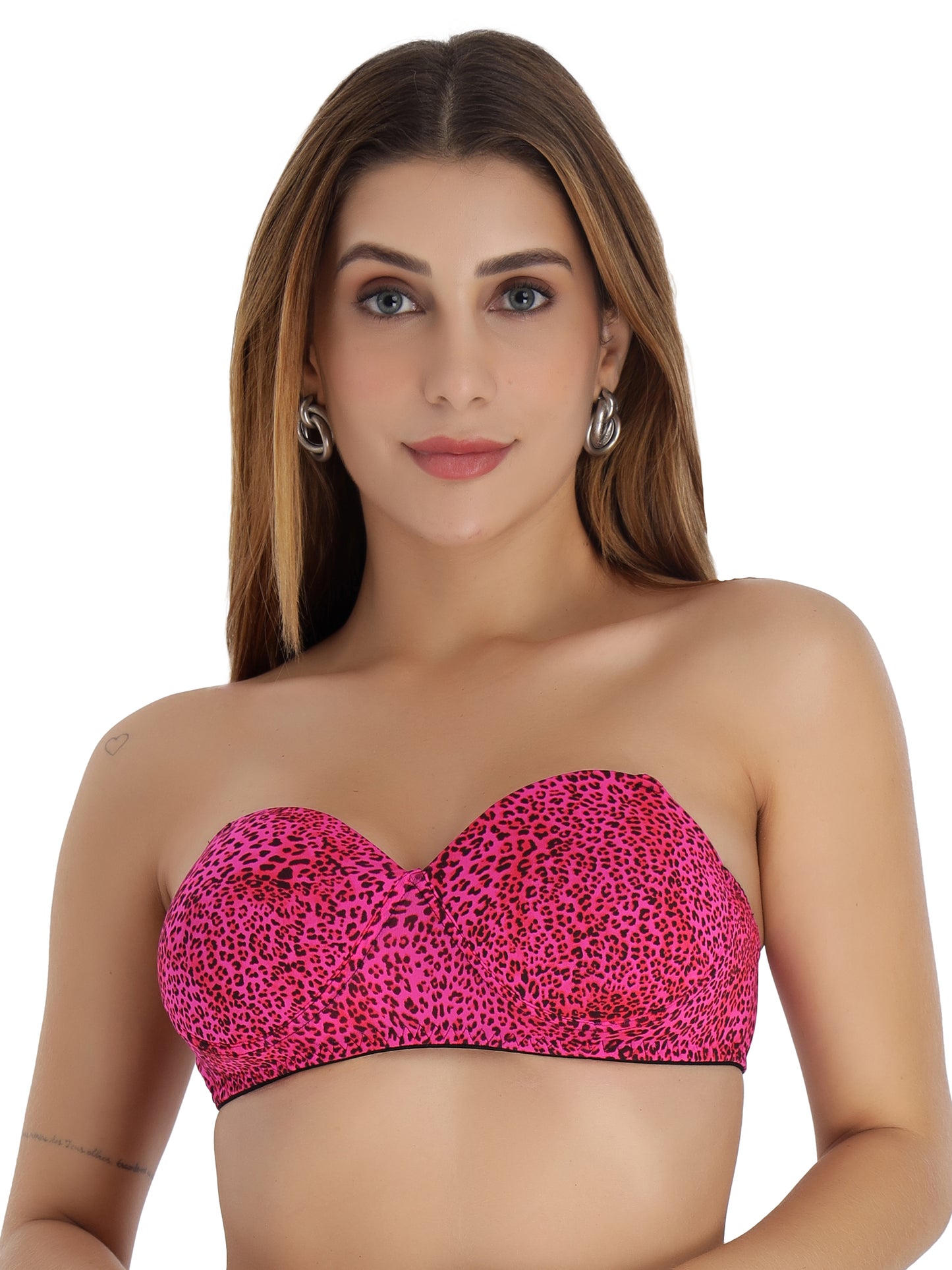 Padded Strapless Full Coverage Fancy Bra
