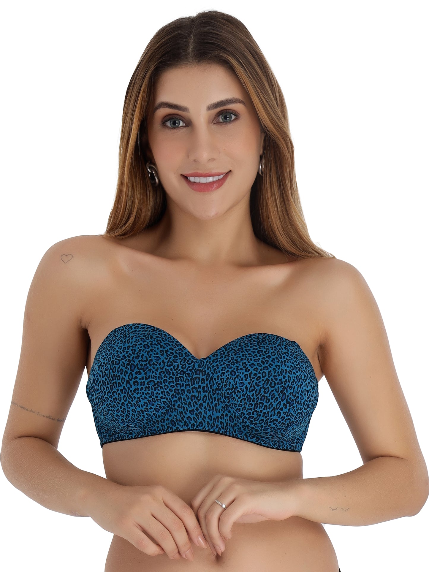 Padded Strapless Full Coverage Fancy Bra