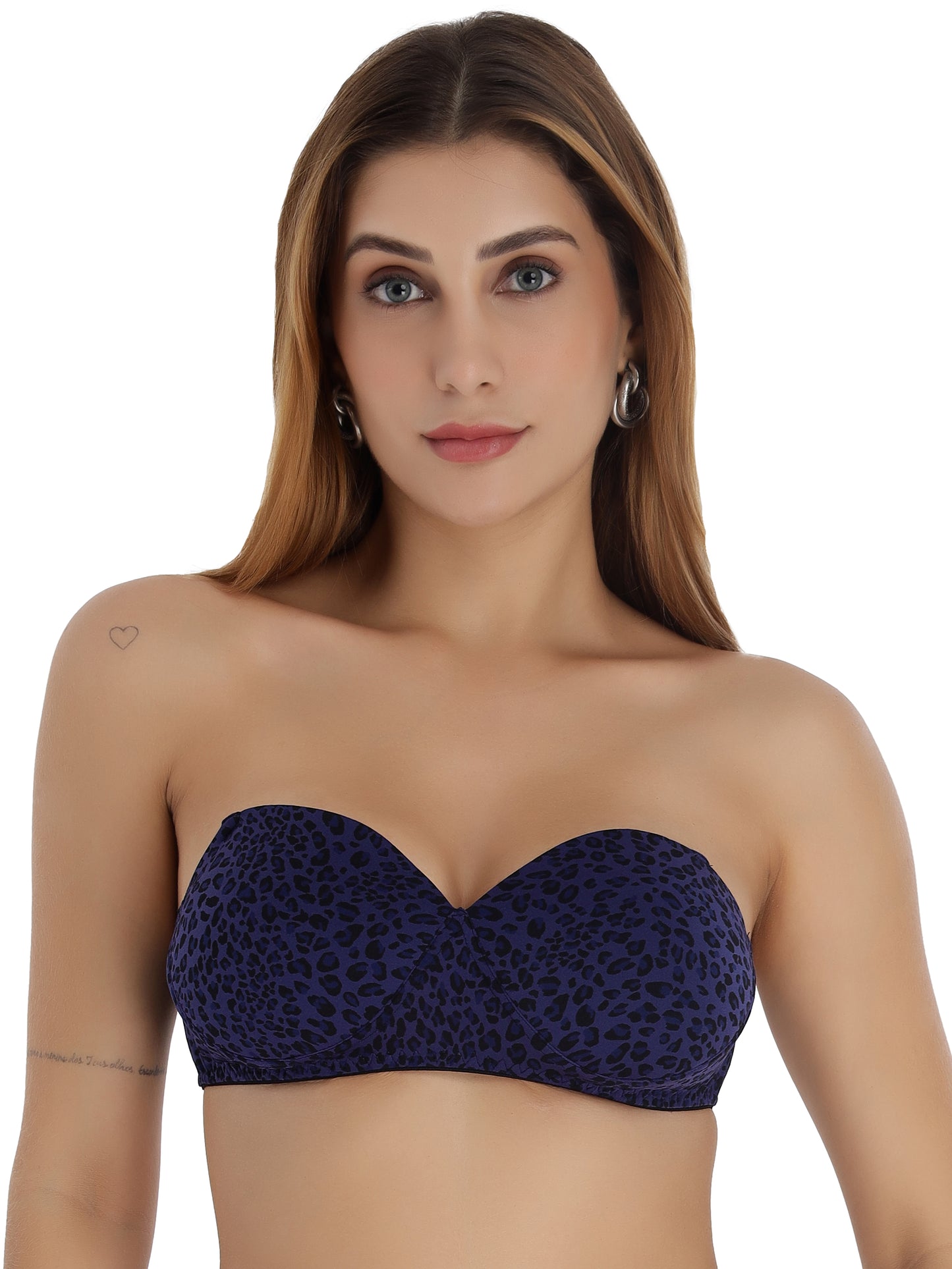 Padded Strapless Full Coverage Fancy Bra