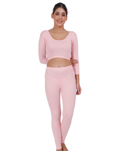 Rib Thermal Crop Top & Legging Set