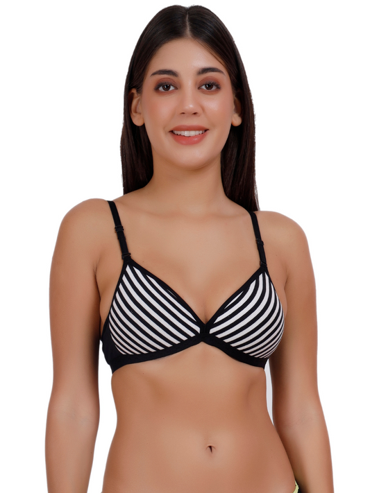 Patterned Medium Coverage Padded Bra