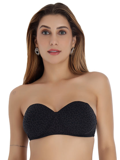 Padded Strapless Full Coverage Fancy Bra