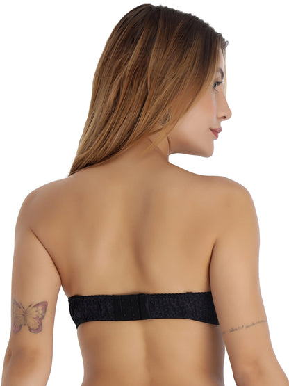 Padded Strapless Full Coverage Fancy Bra