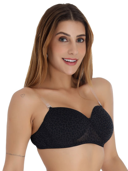 Padded Strapless Full Coverage Fancy Bra
