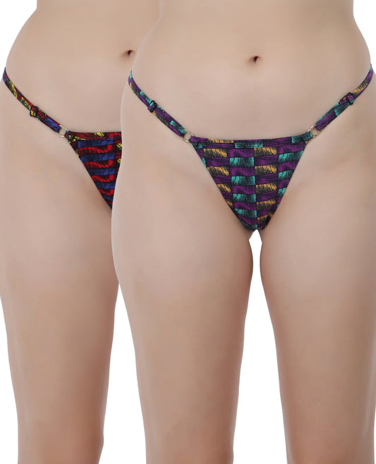 Printed Thong Panty Pack of 2