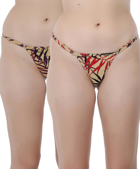 Printed thong Panty Pack of 2