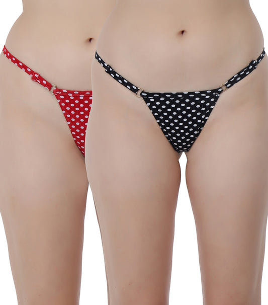 Polka Print Thong Panty Pack of 2