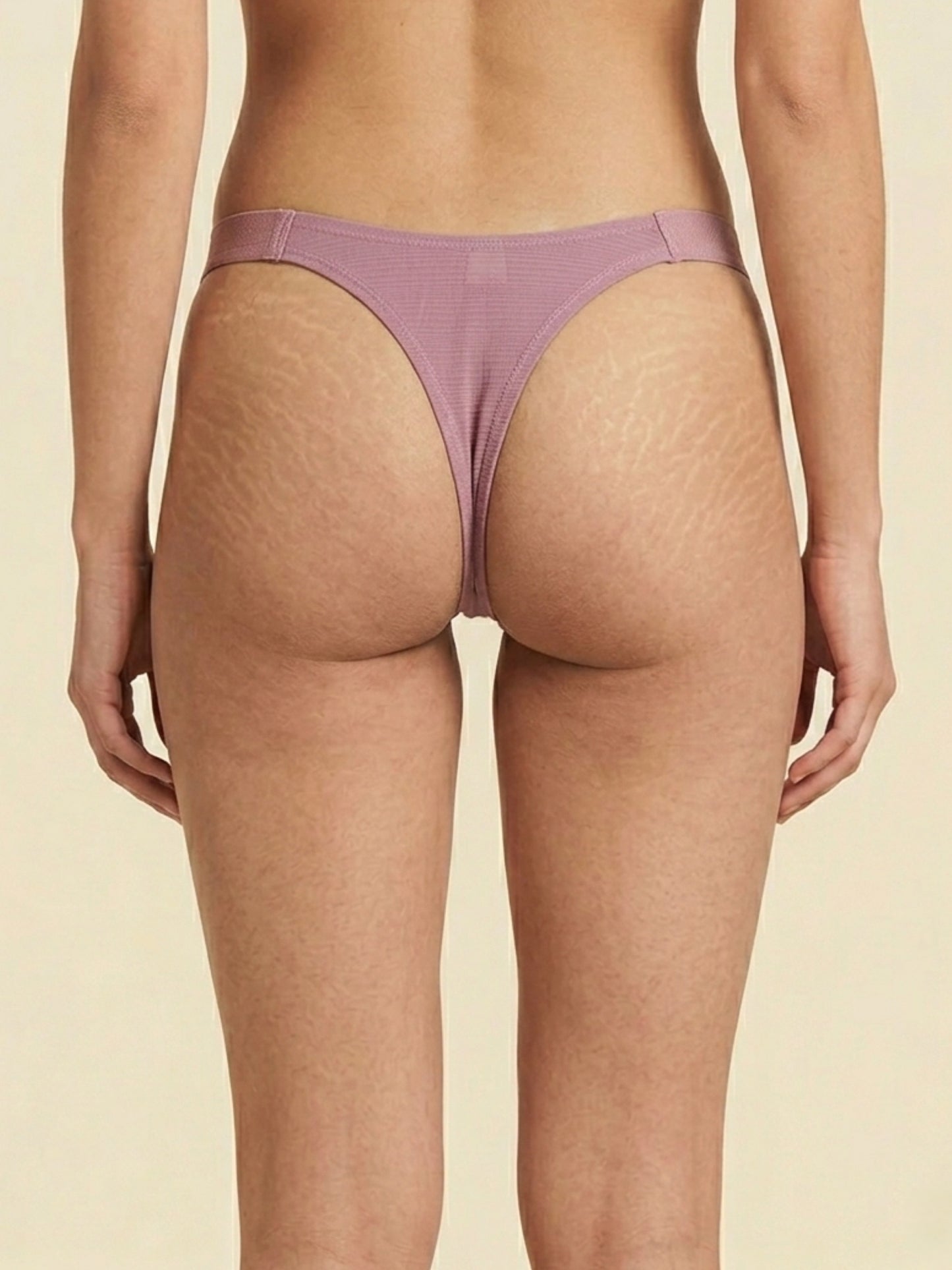 Elastic Microwaffle Textured Nylon Thong