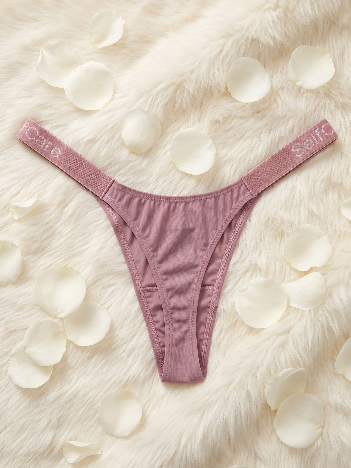Elastic Microwaffle Textured Nylon Thong