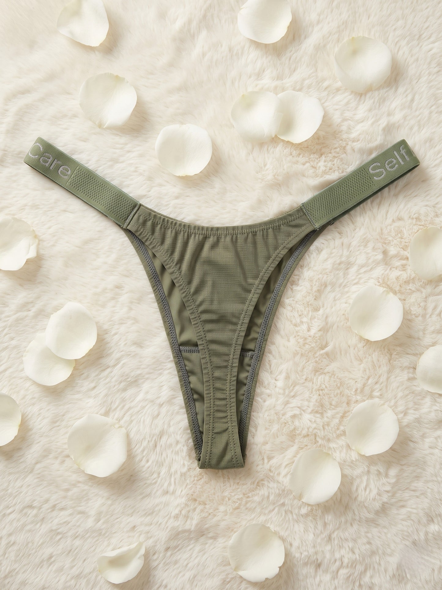 Elastic Microwaffle Textured Nylon Thong