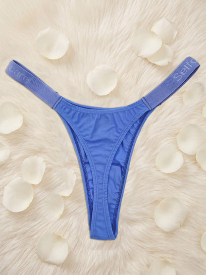 Elastic Microwaffle Textured Nylon Thong